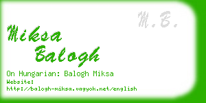 miksa balogh business card